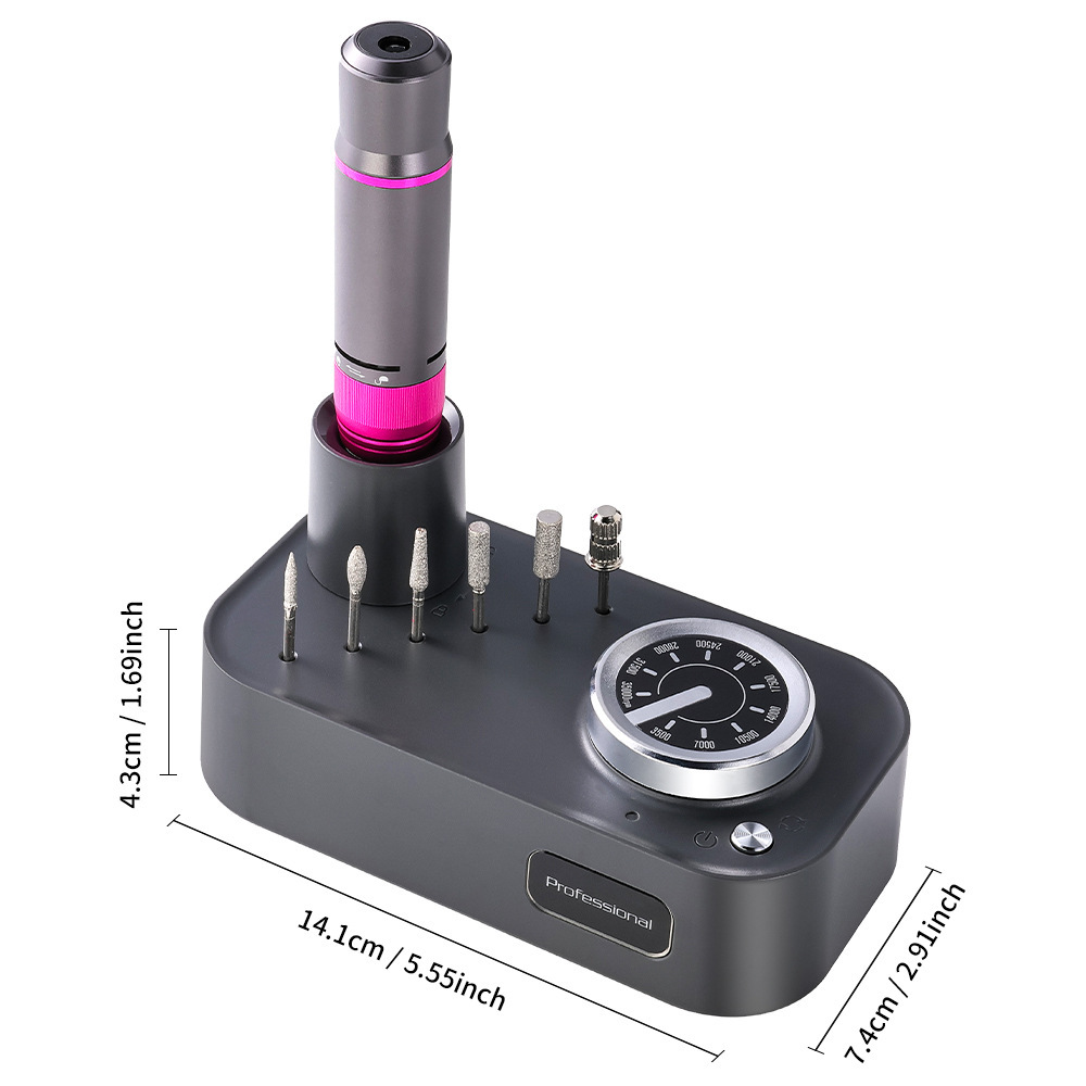 Amoladora de uñas recargable 35000 rpm amoladora de uñas portátil Juego de herramientas de amoladora de uñas transfronterizo