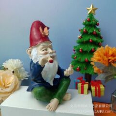 跨境新品微景观创意圣诞老人圣诞节日树脂装饰品配件桌面小摆件