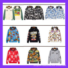跨境 Glo  The Glory Full Zip Hoodie饮料卡通印花拉链卫衣男女