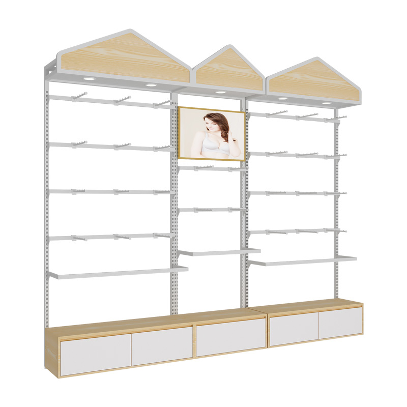 Sujetador de moda calcetines ropa interior pijamas pantalla rack de pie vitrina tienda de ropa interior estante de la tienda