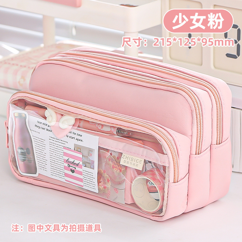 Bolsa de lápiz creativa de gran capacidad para estudiantes de primaria y secundaria 2024 nueva bolsa de lápiz simple de color macarón