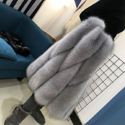 仿皮草马甲女中长款2020新款秋冬韩版仿狐狸毛女士背心外套坎肩