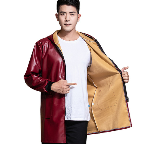 Waterproof oil-proof durable work coat for warehouse and workshop, suitable for breeding food factory, dust-proof handling uniform with printing