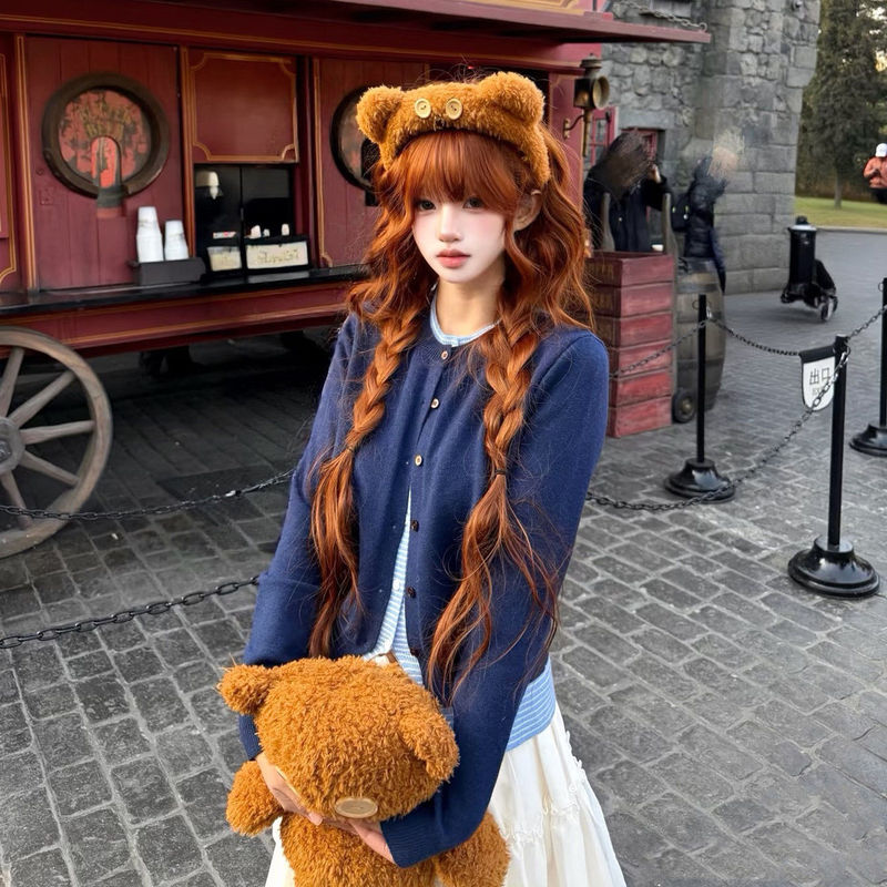 Wig for Women, Same Style as Xiaoyuan, Bounty Hunter Orange-Brown Egg Roll Style, Naturally Flattering, Lazy and Fluffy Full Head Wig Wig for Women, Same Style as Xiaoyuan, Bounty Hunter Orange-Brown Egg Roll Style, Naturally Flattering, Lazy and Fluffy Full Head Wig