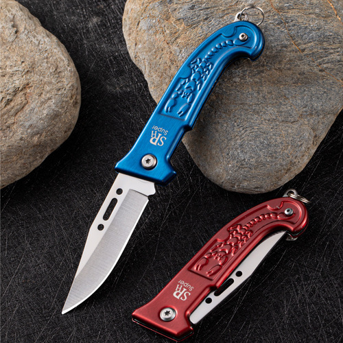 Outdoor portable keychain knife multi-function high hardness sharp knife camping knife folding knife mini fruit knife