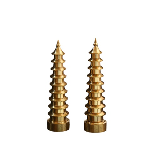 Brass Wenchang Pagoda Nine-story Pagoda Crafts Living Room Desk Decorative Ornaments Small Keychain Pendant