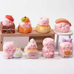 新品食玩甜品猪 盲袋萌粒diy饰品挂件钥匙扣公仔桌面摆件树脂配件