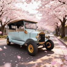 電動四輪車8座綠色觀光車有門全鈑金LY08N旅游景區婚禮復古老爺車