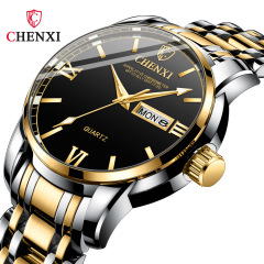 Morning Dawn Factory Wholesale Dual Calendar Luminous Waterproof Steel Strap Men's Business Watch
