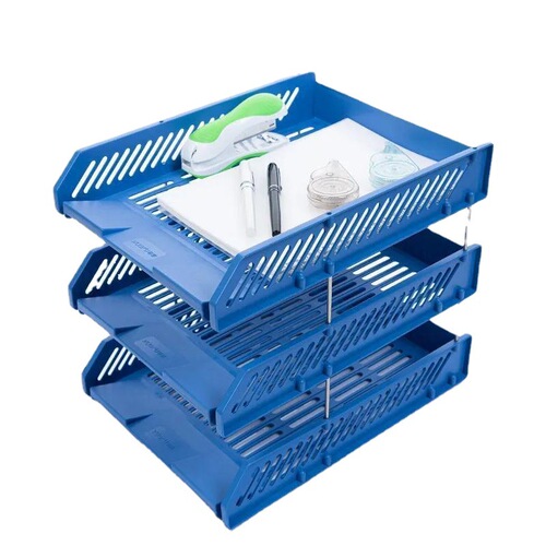 Office file management rack 4 three-layer horizontal file tray desktop bar office supplies horizontal file storage rack