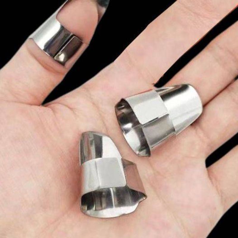 Finger Protector Stainless Steel Iron Nail Finger Protector Garlic Peeling Edamame Thumb Knife Finger Cover
