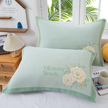 高阳厂家三层纱布枕巾加厚柔软枕巾吸汗透气跨境一件代发学生枕巾