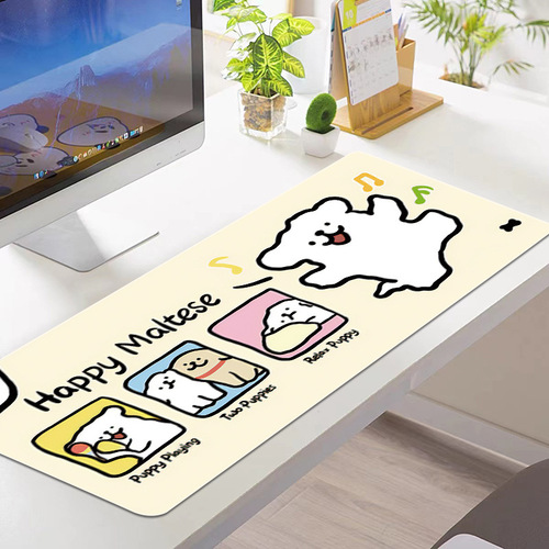 Cute lines small dog large mouse pad girly heart study office dorm home use cartoon desk pad keyboard mat