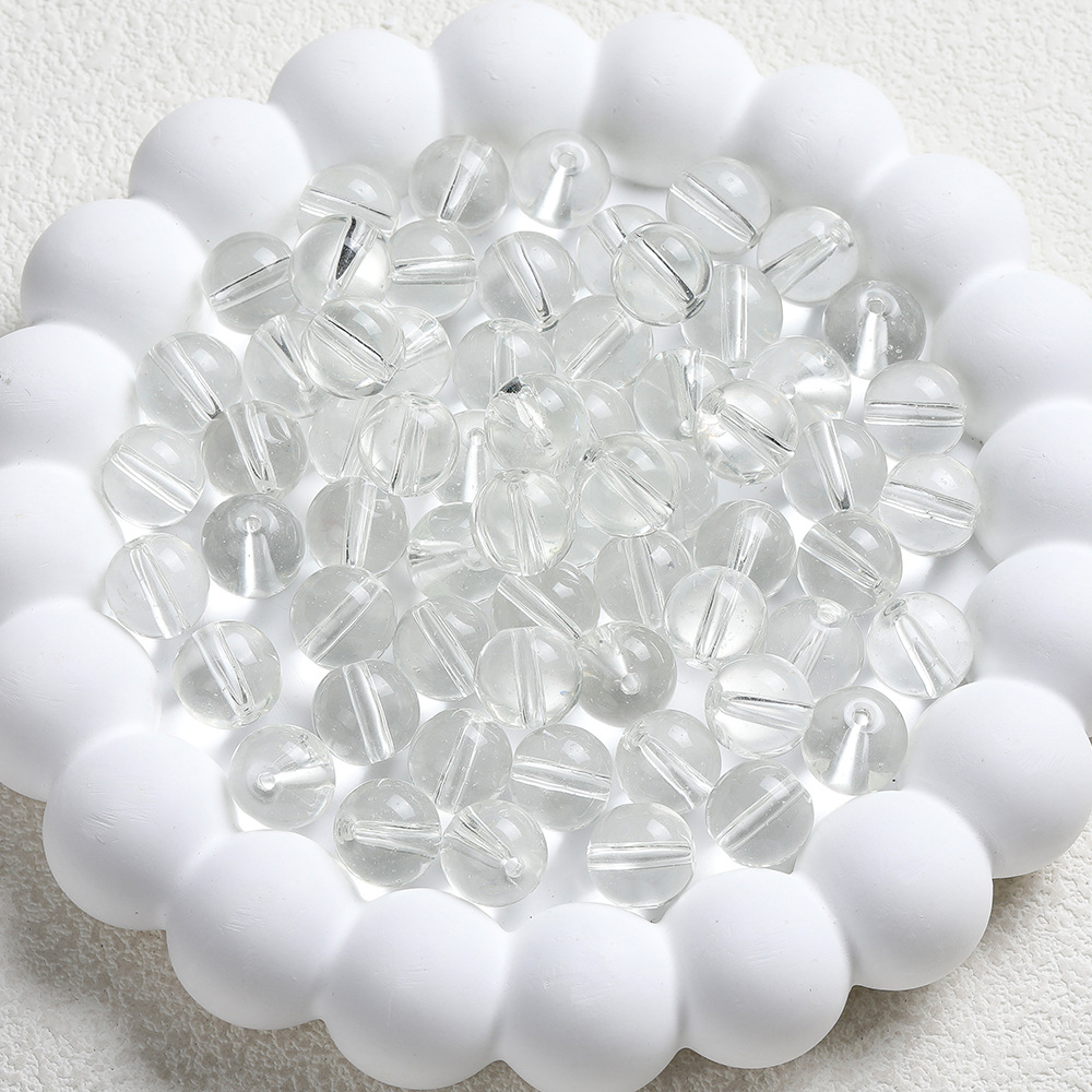 6 / 8 / 10mm esmaltado transparente esmaltado esferas de vidrio DIY joyas manuales pulseras material accesorio de collar image 8