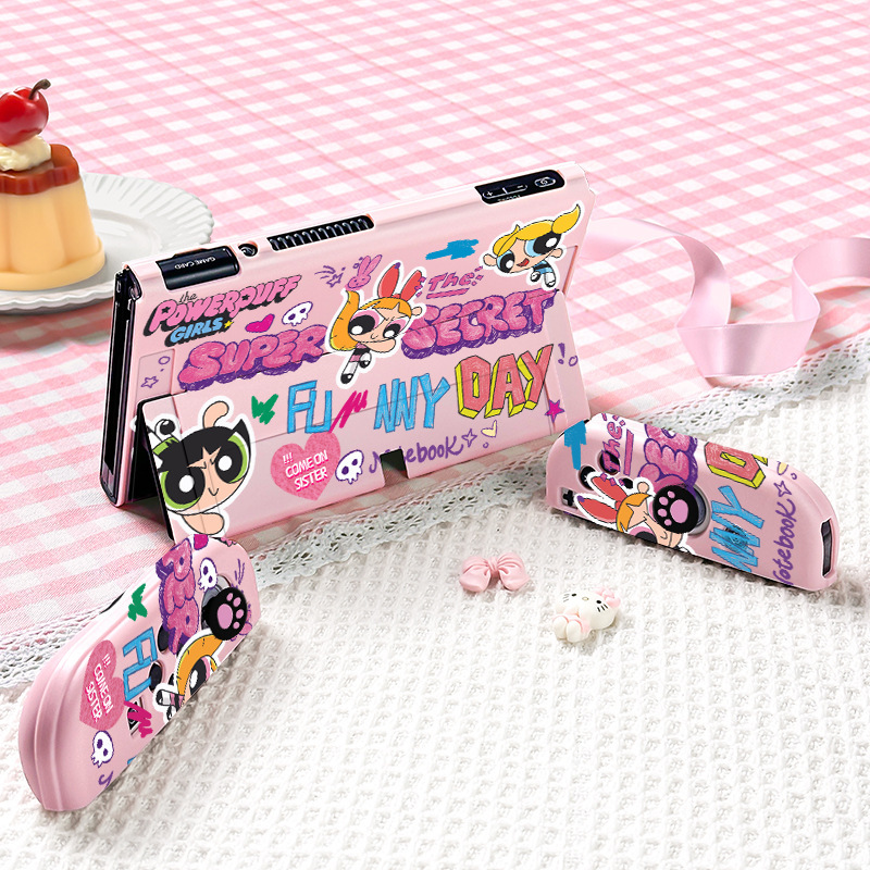 Pink Switch Protective Case Tpu Handle Cover with Accessories Lite Soft Shell Game Console Oled Compatible Anti-Slip