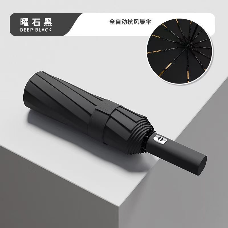 Paraguas automático de 24 huesos paraguas al por mayor gran paraguas de Sol de gran tamaño a prueba de UV pegamento negro fábrica de paraguas de sol femenino