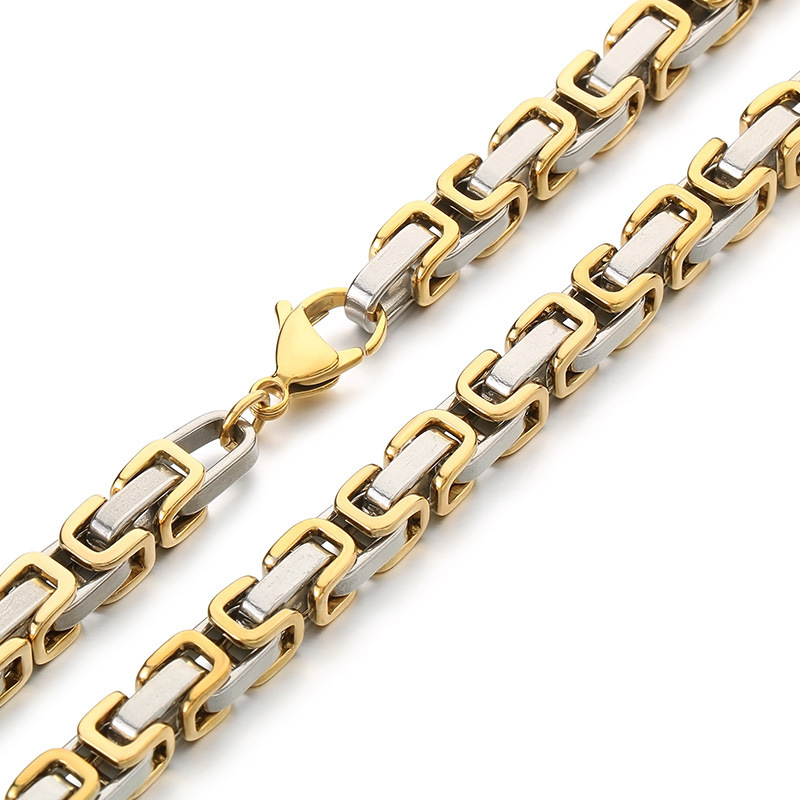 Byzantine Emperor Chain Necklace For Men In Stainless Steel_voghion.com