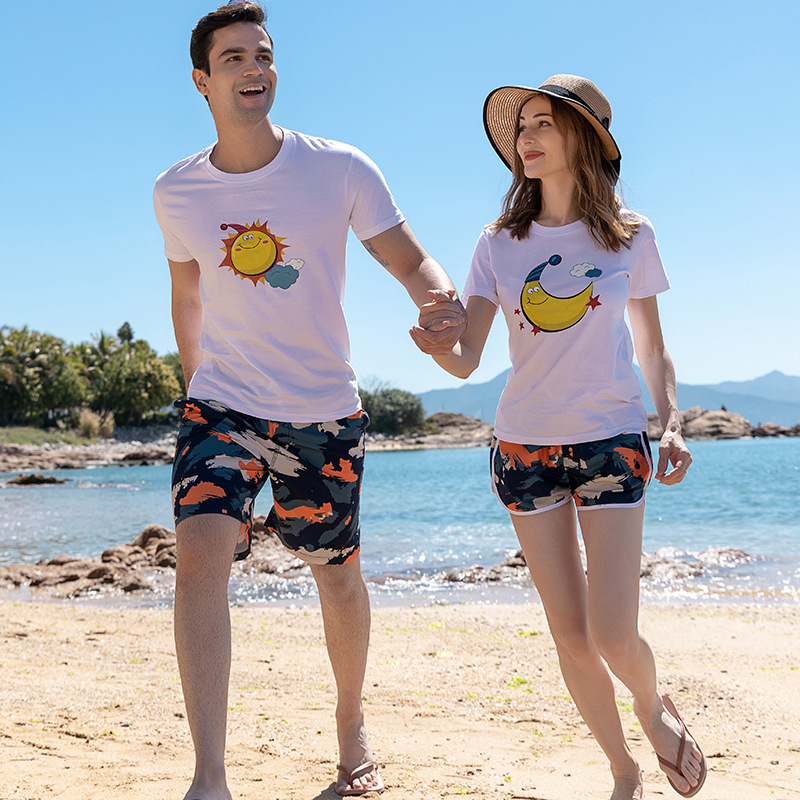 Pareja pantalones de playa versión suelta de los hombres del Parque Acuático natación troncos playa vacaciones camuflaje patrón surf de secado rápido de las mujeres