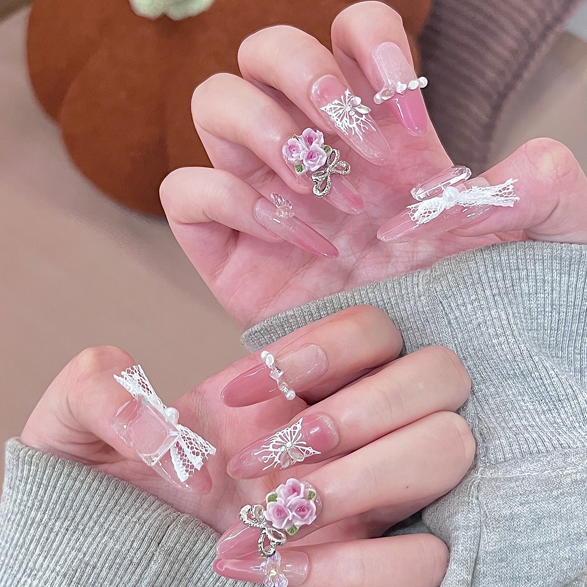 Manicure nuevo cristal ojo de gato usar uñas de alta calidad manuales manicure piezas de 10 piezas empaquetadas decodificación usar uñas al por mayor