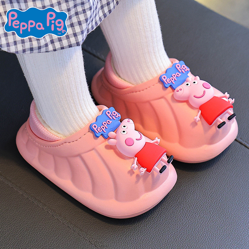 Piggy Page bolsas de tacones de zapatos de algodón para niños, niñas y niñas, cálidos y terciopelo EVA impermeable para bebés de 1 - 3 años de edad, zapatillas de algodón 2