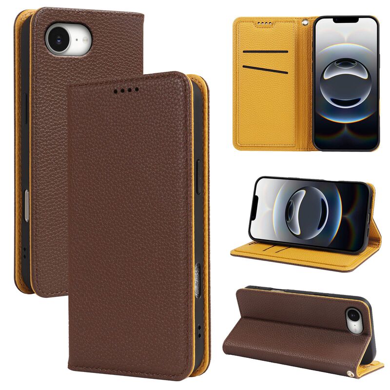 Suitable for T-Mobile Revvl 7 Mobile Phone Leather Case, Lychee Pattern Two-Color Strong Magnetic Flip Cover Protective Case Revvl 8