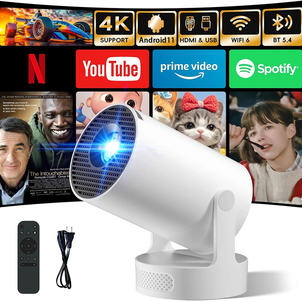 Cross-border hy300 ultra plus barrel projector for home use, Android 14, Bluetooth, 4K, portable mini, original factory