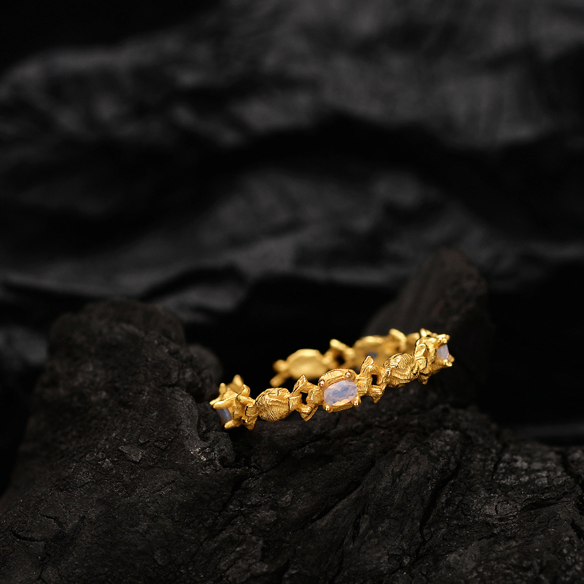 Fashion Candy Silver Plating Inlay Artificial Gemstones Open Ring 1 Piece