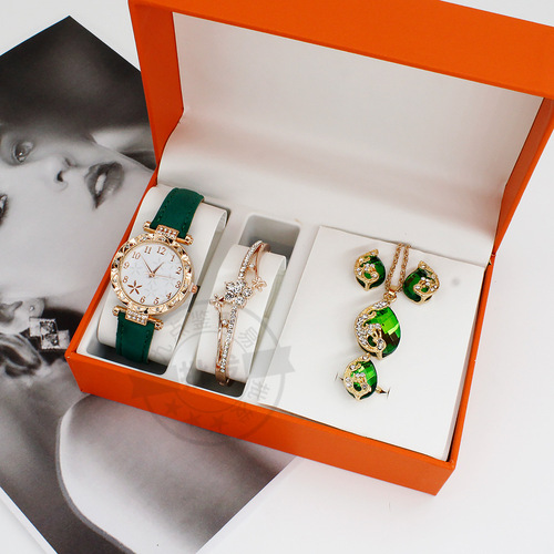 New watches, women's watches, high-end bracelets, necklaces, rings, earrings sets with boxes, wholesale watches set