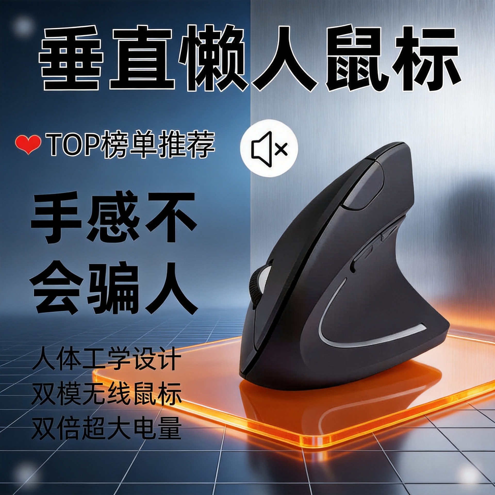 跨境充电垂直无线鼠标跨境人体工学发光双模静音光电蓝牙鼠标批发