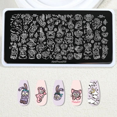 Dırnaq bəzəkləri — Kitty Pattern Nail Art Printing Steel - tl-hotpress015-one-piece-12565cm