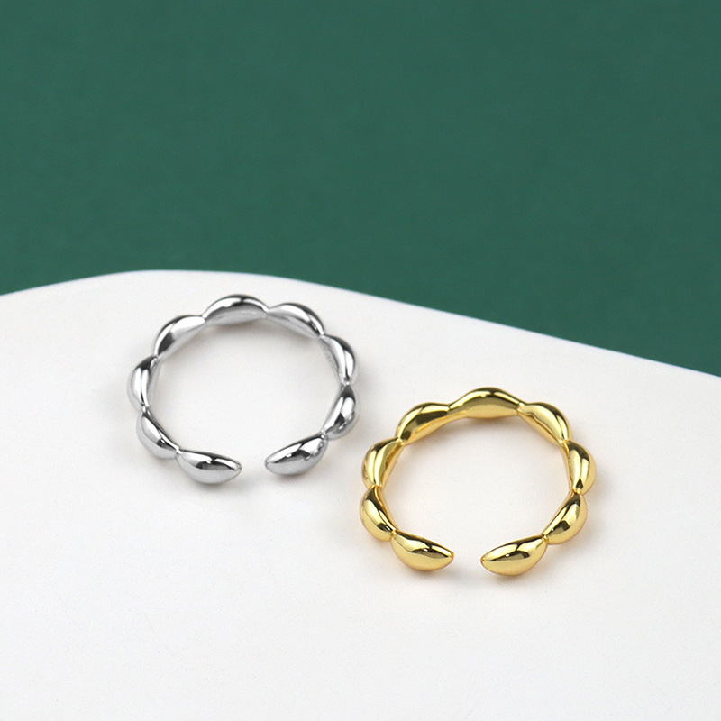 Korean version of the oliveshaped ring design sense geometric open ring wholesalepicture16
