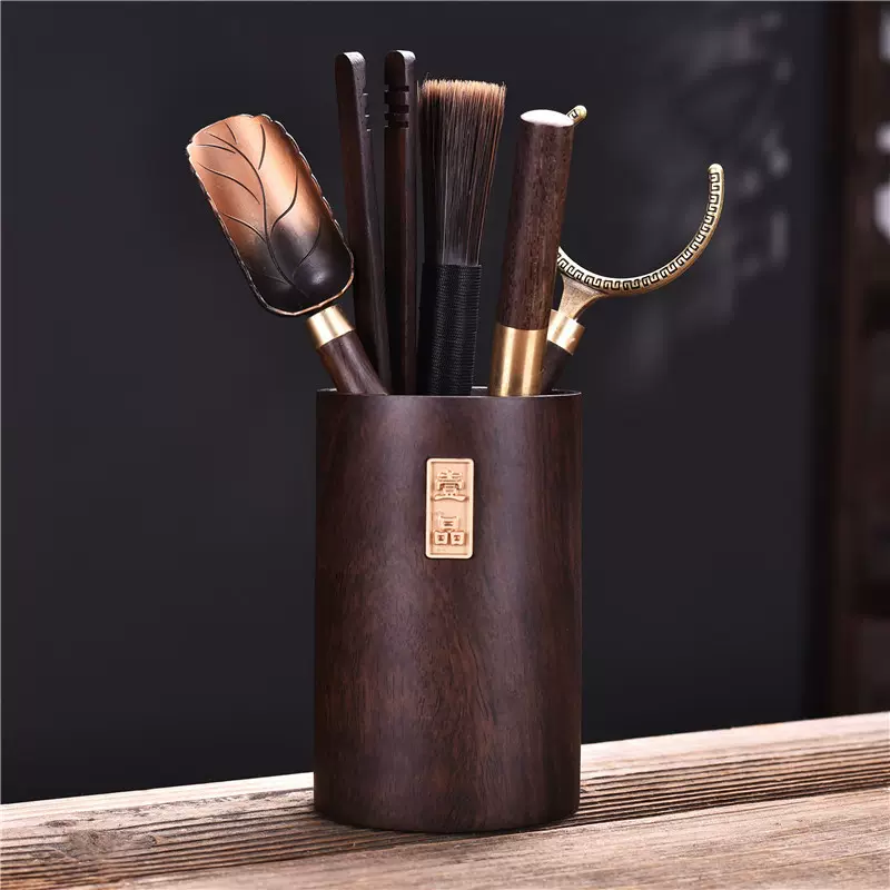 茶具配件黑檀木茶道六君子套装泡茶工具 6君子茶刀养壶笔茶刷茶勺