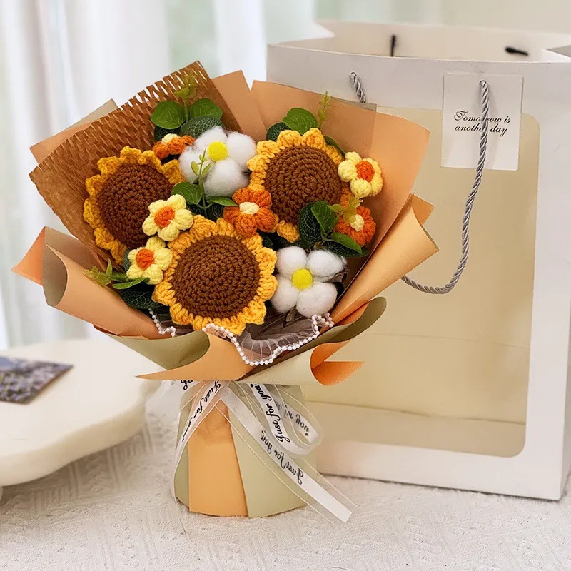 Bolsa de regalo de lámpara de girasol de punto