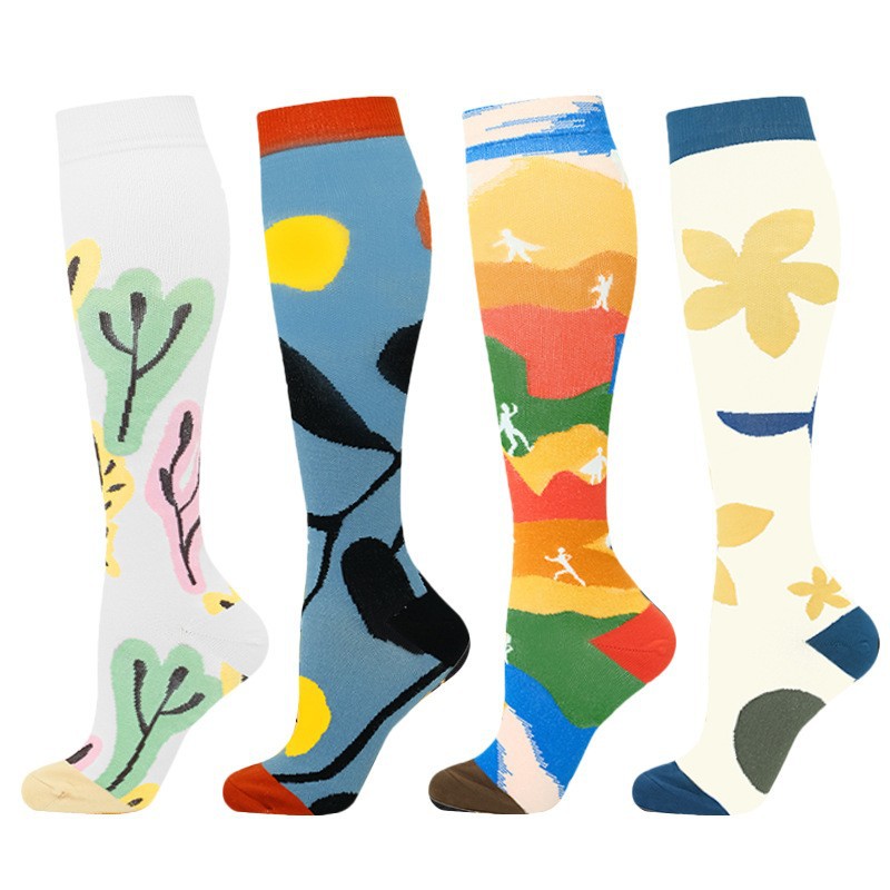 Juego de 6 pares de calcetines deportivos de compresión transfronterizos para fitness, calcetines largos de compresión para pantorrillas para hombres y mujeres, calcetines de compresión elásticos. image 65