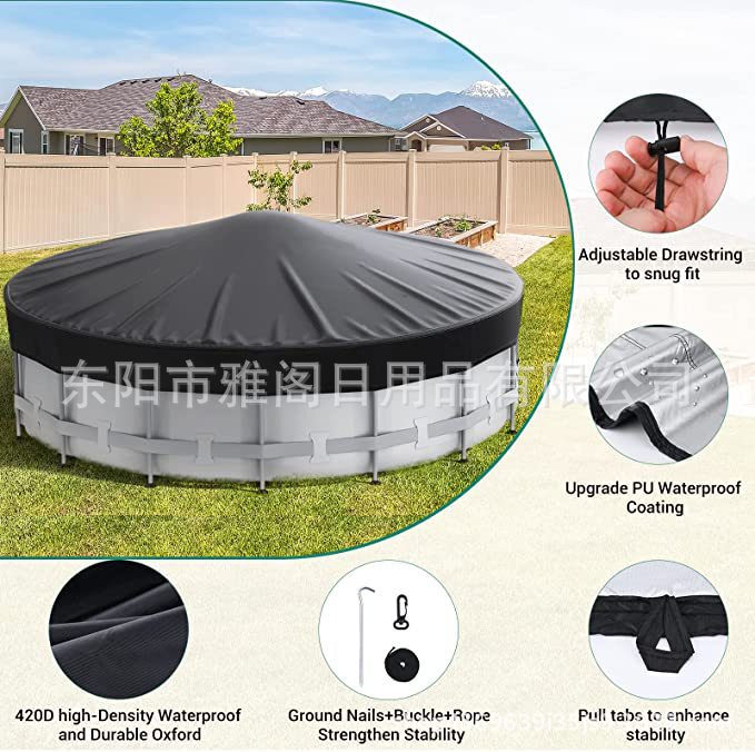 Pool Cover, 12 Feet (Approximately 3.8m) Round Solar Cover for Ground Installation, Thermal Insulation, Waterproof, Sun Protection