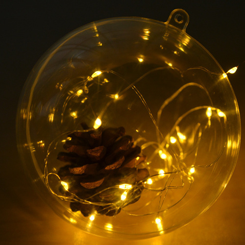 Christmas ball hollow ball plastic creative acrylic ball eternal flower hanging ball holiday decoration gift transparent ball