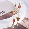 Sexy accessory, wineglass, asymmetrical earrings from pearl, European style, wholesale