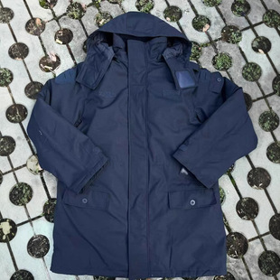 Hairless Flagship down Coat with Fleece Lining, Warm and Windproof, Navy Blue, Removable Liner, Outdoor Mountaineering down Jacket