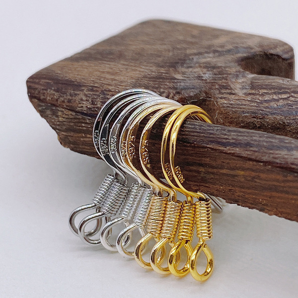 14/18K Gold-Plated Color-Preserving Earring Hooks DIY Earring Accessories with Beads, Real Gold-Plated Jewelry Accessories Round Beads