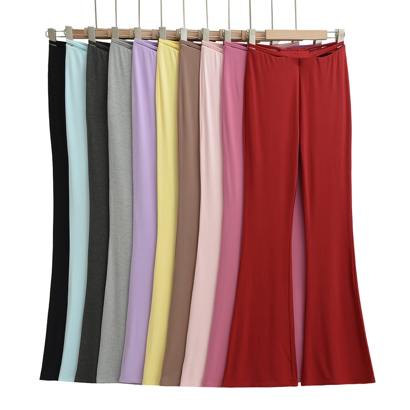 Sexy Spice Girls Hollow-out Waist Flared Pants Slim-fit Stretch Yoga Pants Spring and Summer New Casual Dance Pants