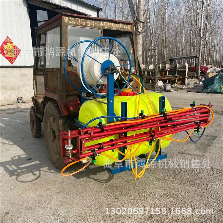 小麦打药机 自动卷管四连喷打药机 拖拉机后悬挂打药机