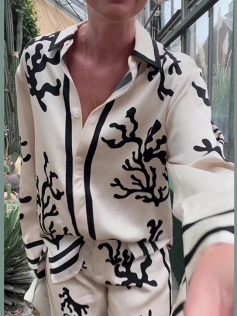 Elegant Printed Women's Pants Set 2