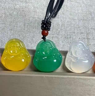 Заводская цена оптовая натуральная агатовая подвеска Будды ожерелье белый зеленый желтый розовый лед