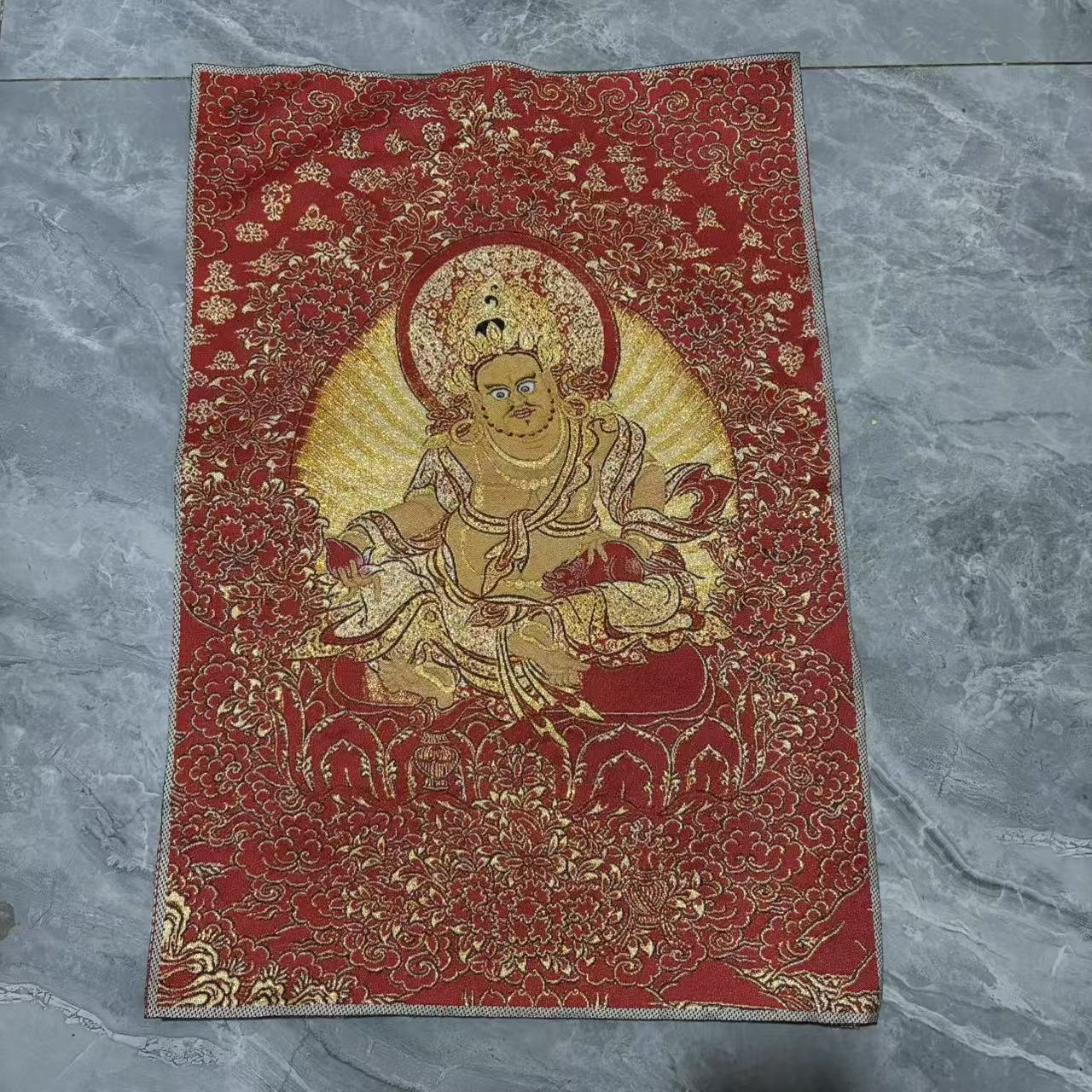 Tibetan Buddha painting core big black thangka living room hanging painting factory wholesale antique antique embroidery painting core ten phase free new