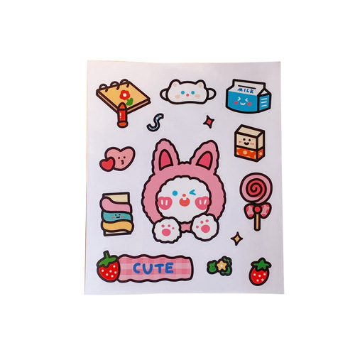 Tengyi Youpin Water Cup Sticker Cute Tea Bear Handbook Sticker Student Dormitory Cute Decoration Sticker Small Pattern Sticker