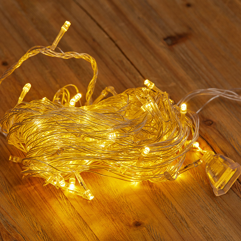 Luces de Navidad, estrellas de cinco puntas de copo de nieve, luces de batería, luces de alambre de cobre LED de 3/5/10 m, luces de decoración navideña, decoración de árboles de Navidad