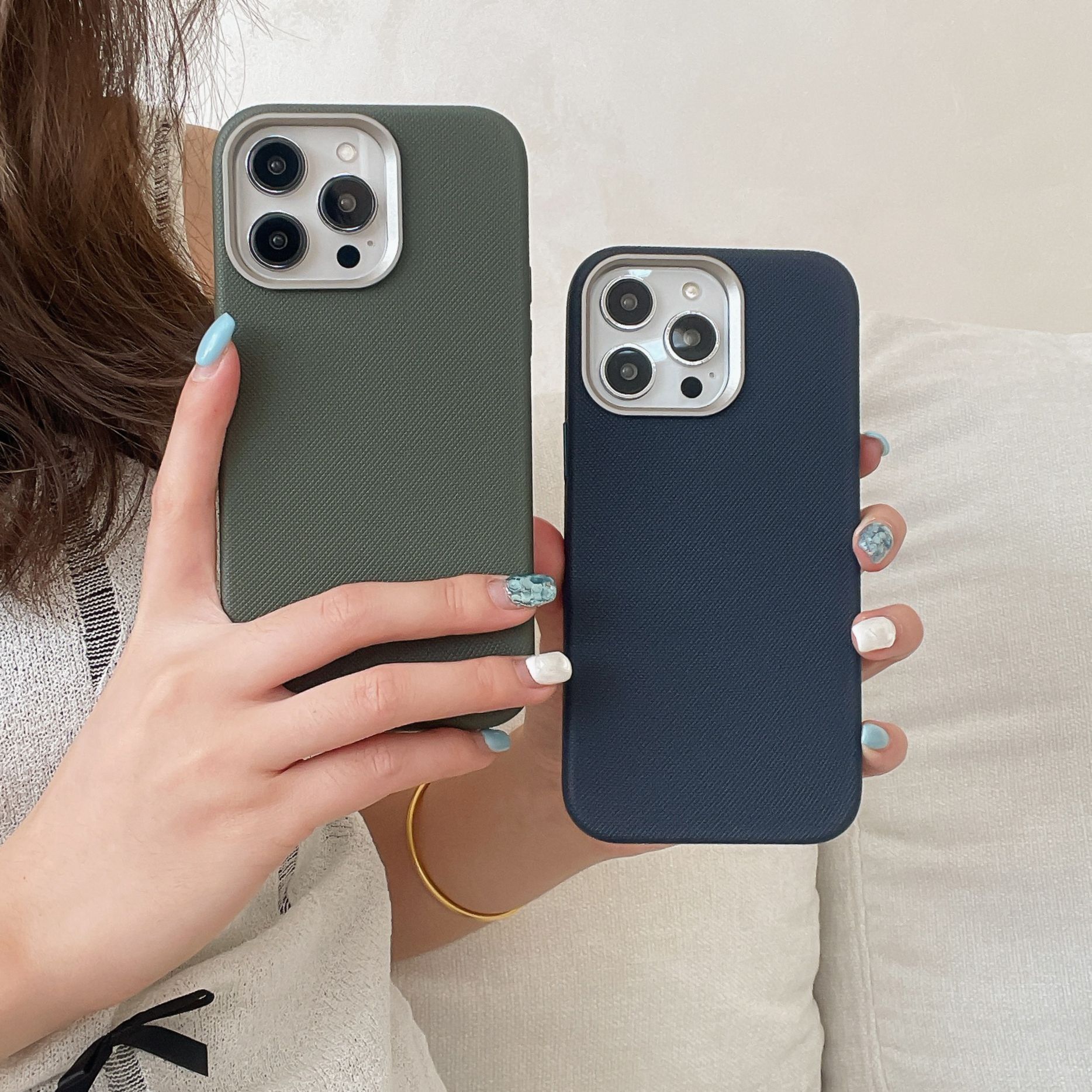 Funda de Cuero con Textura de Diamante para Teléfono 4