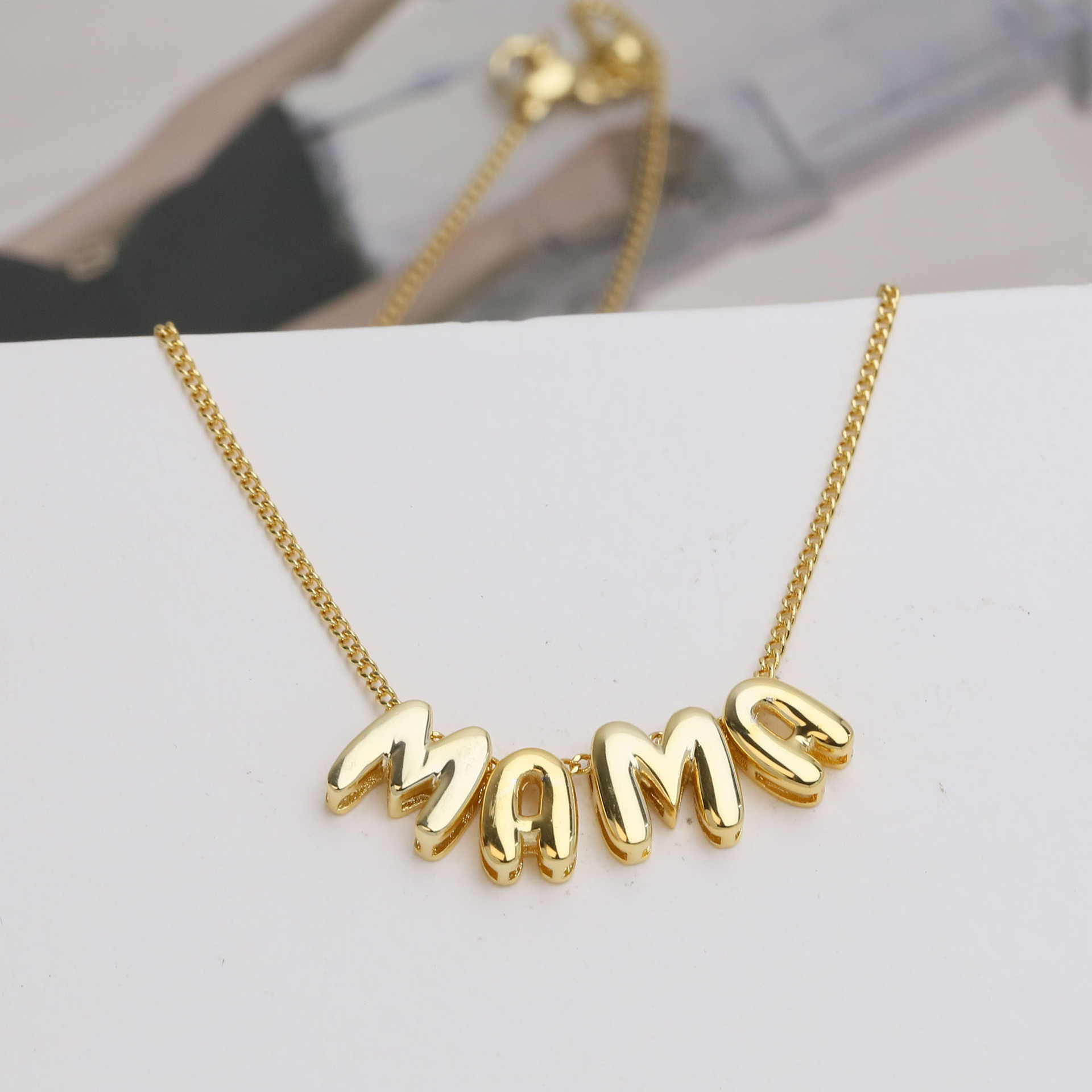 Brass Chain Material 1 Piece Quantity Casual Occasion Brass Simple Style Plating Letter Pendant Necklace