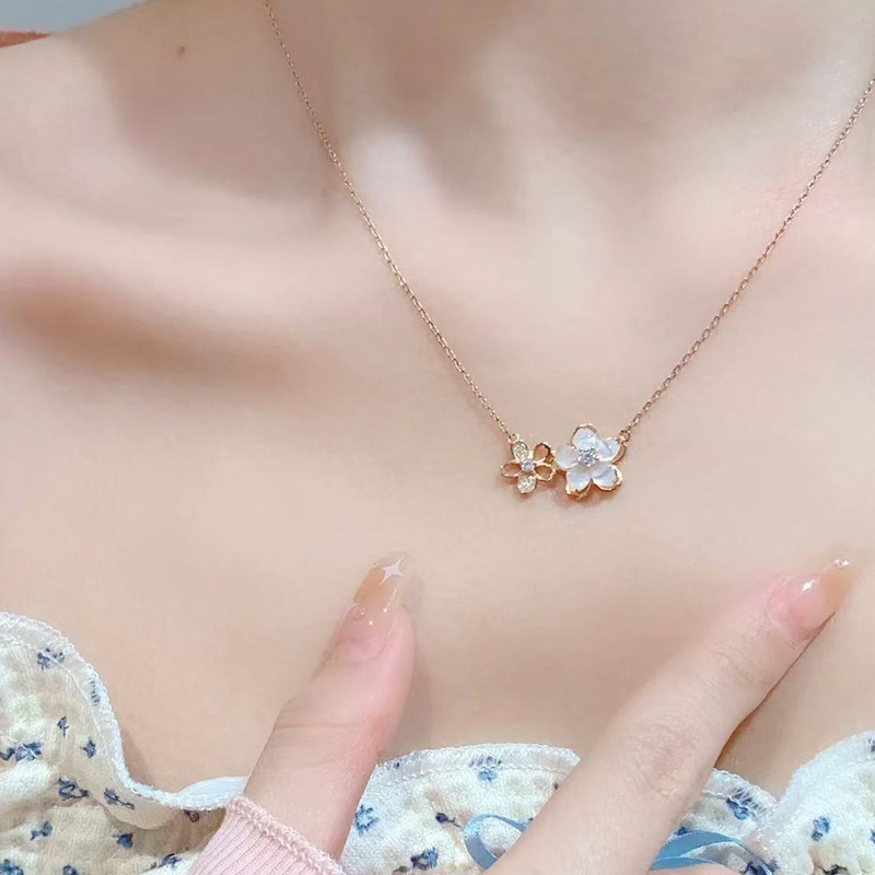 樱花项链女小众超仙桃花锁骨链2025年新款高颜值颈链配饰女生首饰|undefined