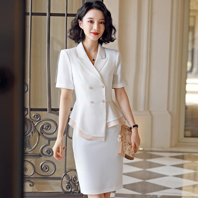 Stewardess Uniform Professional Suit Female Spring and Summer Beauty Salon Overalls Hotel Front Desk Tooling 2020 New Products